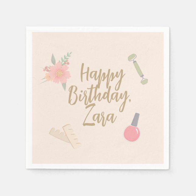 Elegant Spa Party custom design Napkin (Front)