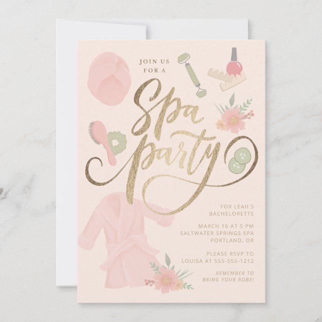 Elegant Spa Party/Shower/Bachelorette Invitation   (Front)