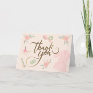 Elegant Spa-themed Thank You script design Card