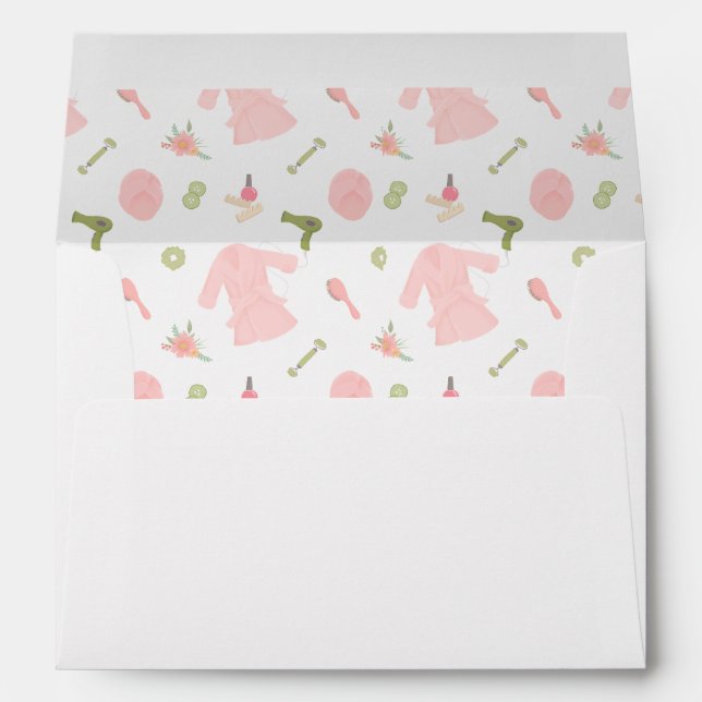 Elegant Spa things pattern with robe, hairdryer Envelope (Back (Bottom))