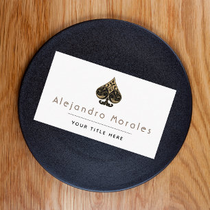 Elegant Spade Symbol Logo Casino Poker Night Game  Business Card