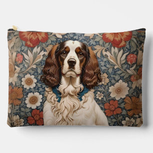 Elegant Spaniel On Floral Background Accessory Pouch