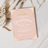Elegant Spanish Quinceañera Mis Quince Pink Rose 