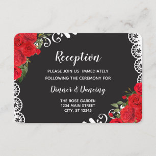 Elegant Spanish Rose & Lace (red/blk) Enclosure Card