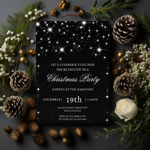 Elegant Sparkle Christmas Party Invitation