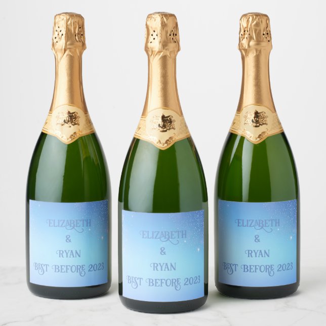 Elegant Sparkle Design  Sparkling Wine Label (Bottles)