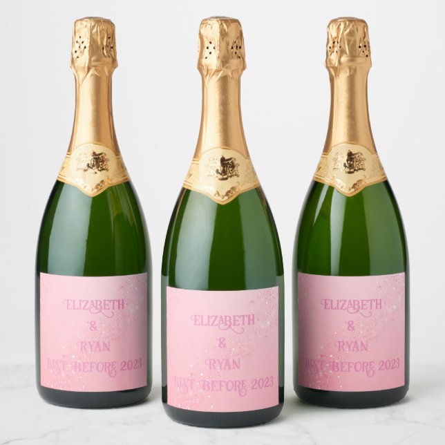 Elegant Sparkle Design  Sparkling Wine Label (Bottles)