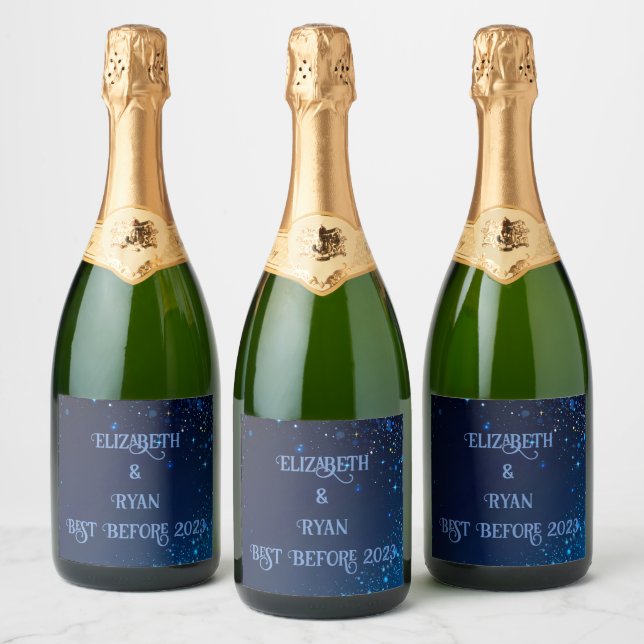 Elegant Sparkle Design  Sparkling Wine Label (Bottles)