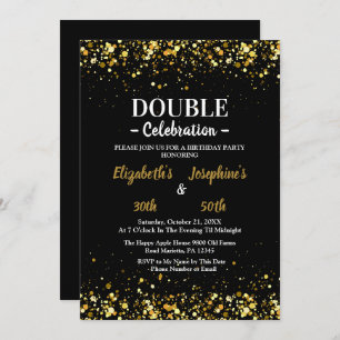Elegant sparkle Dual Birthday Soiree Invitation