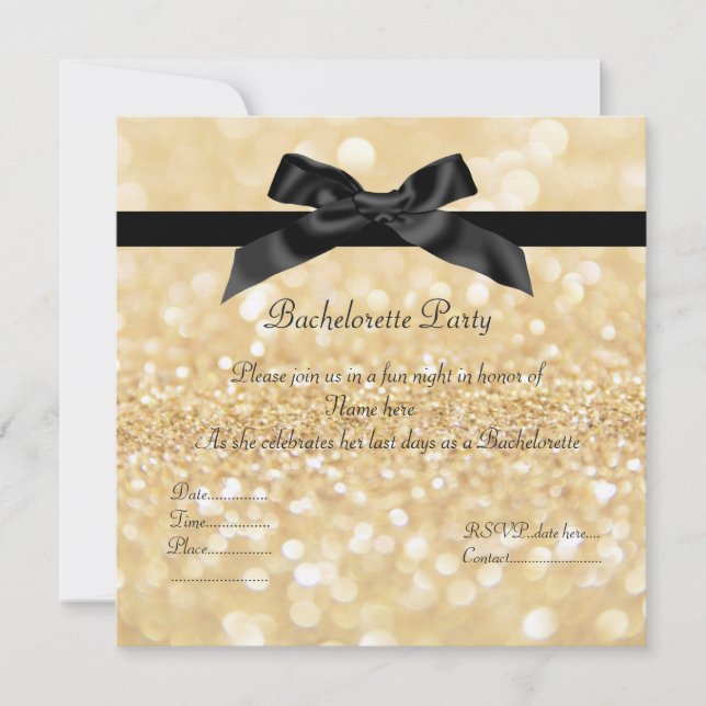ELEGANT Sparkle glamour BACHELORETTE INVITATION (Front)