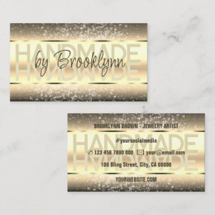 Elegant Sparkle Glitter Luxurious Glam Dark Gold Business Card