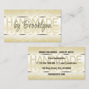 Elegant Sparkle Glitter Luxurious Glam Light Gold Business Card