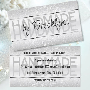 Elegant Sparkle Glitter Luxurious Glam Light Grey Business Card