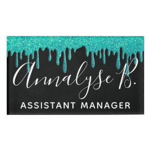 Elegant Sparkle Glitter Sparkly Name Professional  Tag