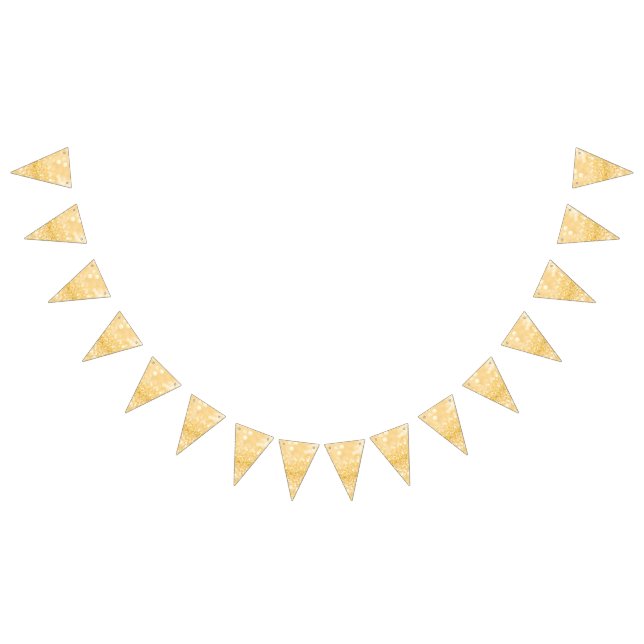 Elegant Sparkle Gold Glitter  Bunting (All)