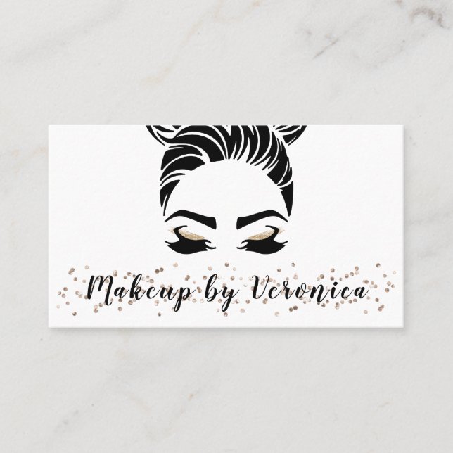Elegant Sparkle Makeup Business Card (Front)