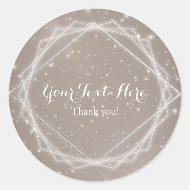 Elegant Sparkle Modern Geometric Party Favour Classic Round Sticker (Front)