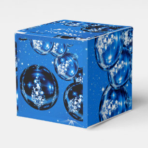 Elegant Sparkle Ornaments Cobalt Blue Holiday Favour Box