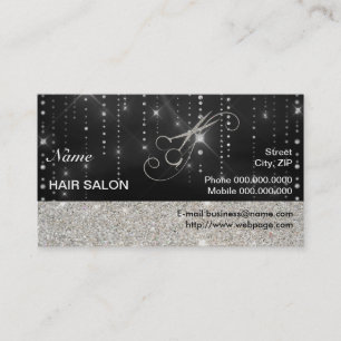 elegant Sparkles & Glitter Nail Salon BusinessCard Loyalty Card