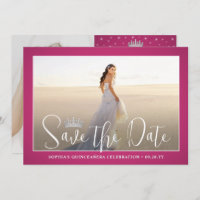 Elegant Sparkles Quinceañera 2 Photo Fuschia Pink