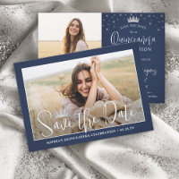 Elegant Sparkles Quinceañera 2 Photo Navy Blue