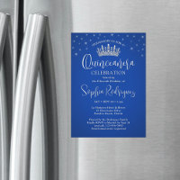 Elegant Sparkles Quinceañera Crown Royal Blue