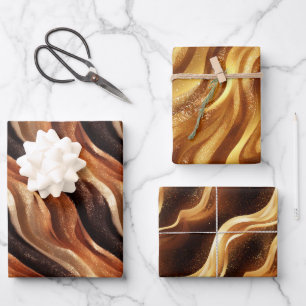 Elegant sparkling fantasy sand dune textures wrapping paper sheet