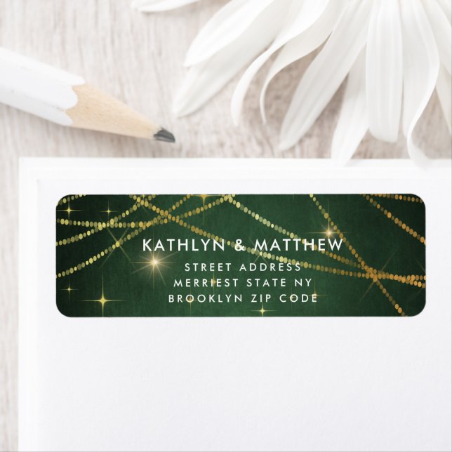 Elegant Sparkling Gold String Lights Wedding (Insitu)