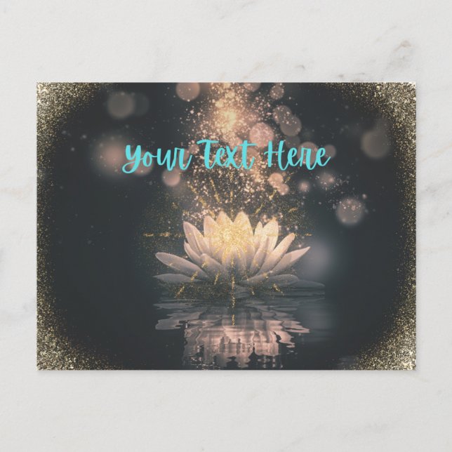 Elegant Sparkling Lotus Postcard  (Front)