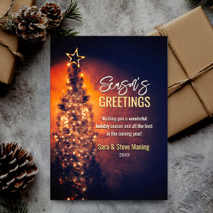 Elegant sparkling tree black Christmas Holiday Card