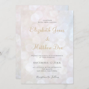 Elegant Sparkly Champagne Wedding Invitation