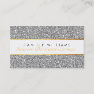 ELEGANT sparkly glamourous gold foil glitter silve Business Card