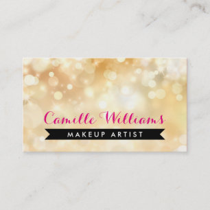 ELEGANT SPARKLY LIGHT whimsical pink gold bokeh Business Card
