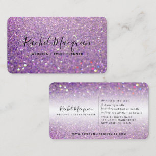 Elegant Sparkly Lilac Purple Glitter Business Card