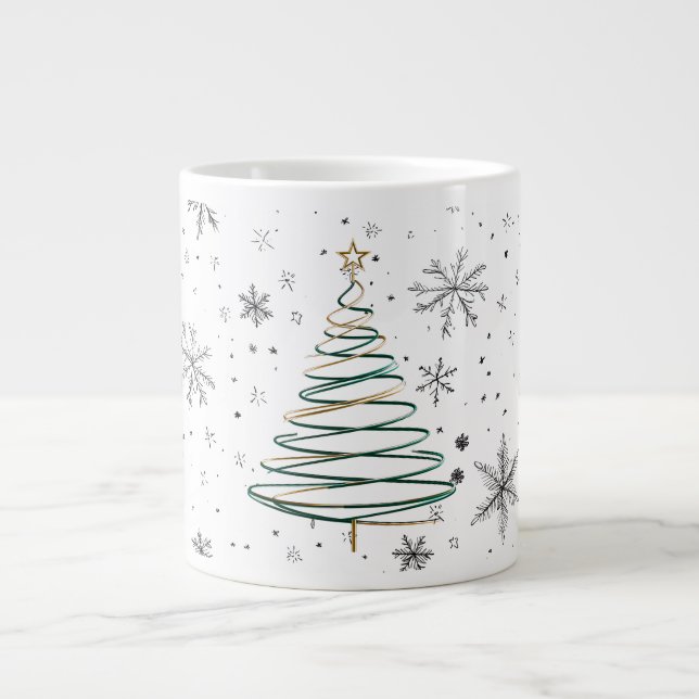 Elegant Spiral Christmas Tree Mug (Front)