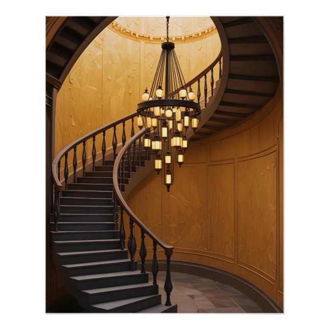 Elegant Spiral Staircase Poster (Front)
