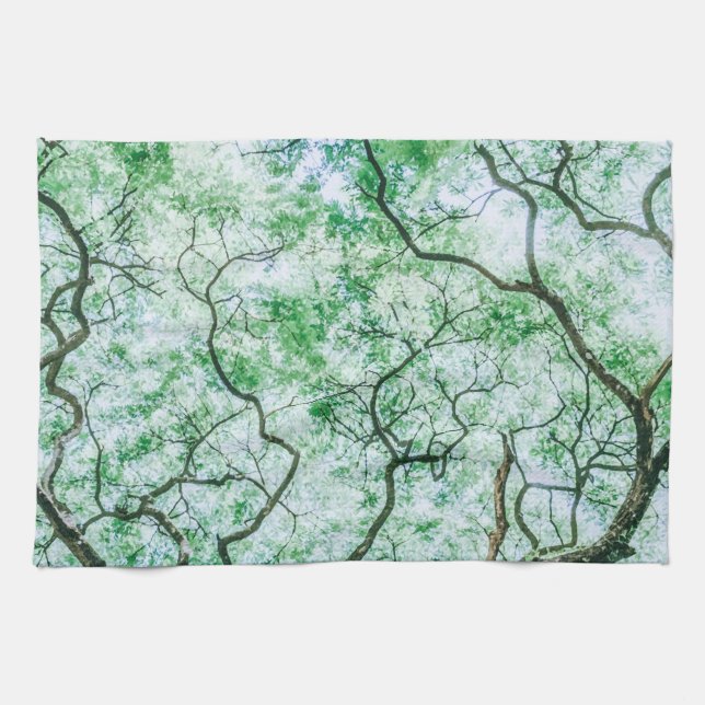 Elegant Spooky Leaves & Branches Kitchen Towel (Horizontal)