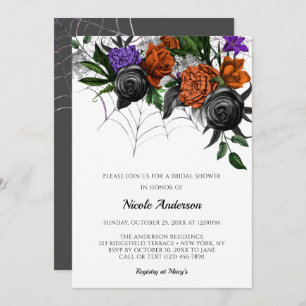 Elegant Spooky Multi Webs Bridal Shower Invitation