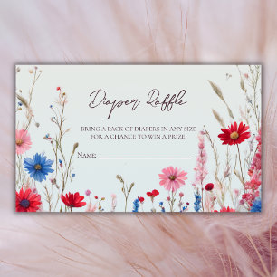 Elegant Spring Baby Shower Diaper Raffle Enclosure Card