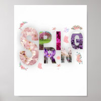 Elegant Spring Blooms Floral Typography Photo Coll
