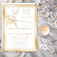 Elegant Spring Blossoms Gold White Formal Wedding