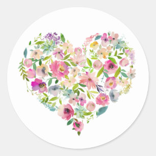 Elegant Spring Boho Floral Gold Wedding Invitation Classic Round Sticker