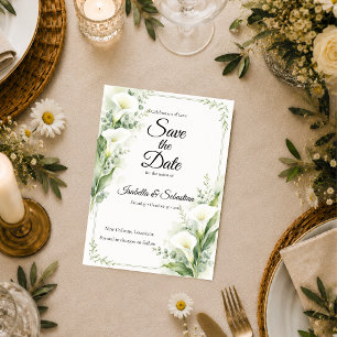 Elegant Spring Calla Lily Romance Wedding Save The Date
