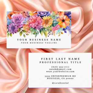Elegant Spring Colourful Flowers Business Cards