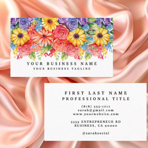 Elegant Spring Colourful Flowers Business Cards