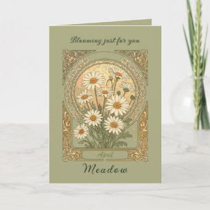 Elegant Spring Daisy Birth Month Flower Card