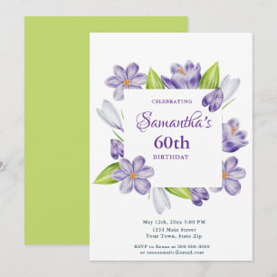 Elegant Spring Floral 60th Birthday Invitation