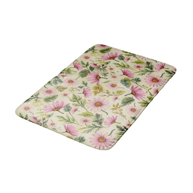 Elegant Spring Floral  Bath Mat (Angled)