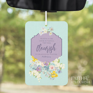 Elegant Spring Floral Bible Scripture Car Air Freshener