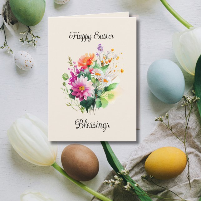 Elegant Spring Floral Bouquet Easter  Holiday Card (Creator Uploaded)